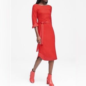 Banana Republic Red Midi Dress